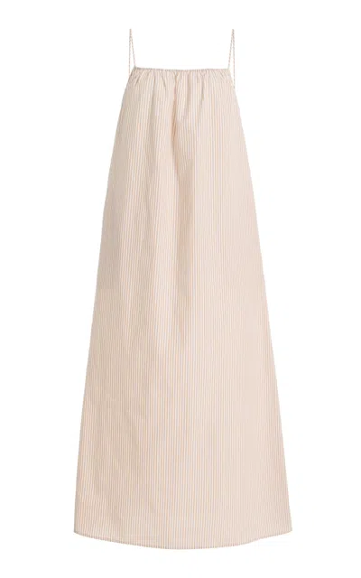 By Malene Birger Lanny Striped Cotton Midi Dress In Pink