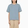 By Malene Birger Large Round Neck Blue T Shirt In Organic Cotton