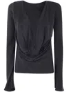 By Malene Birger Laura Shirt In Cupro And Viscose In Black