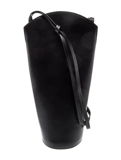 Pre-owned By Malene Birger Leather Bucket Bag In Black