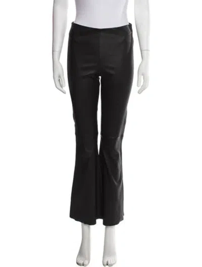Pre-owned By Malene Birger Leather Flared Pants In Black