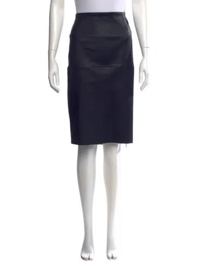 Pre-owned By Malene Birger Leather Knee-length Skirt In Blue