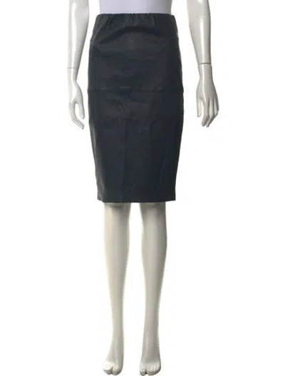 Pre-owned By Malene Birger Leather Knee-length Skirt In Green