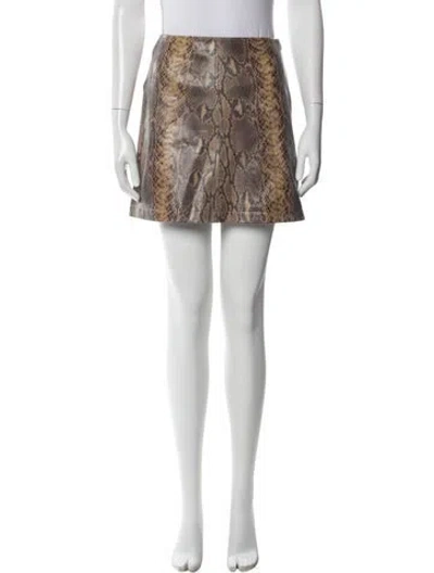 Pre-owned By Malene Birger Leather Mini Skirt In Multicolor