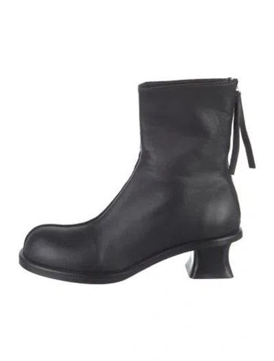 Pre-owned By Malene Birger Leather Moto Boots In Black