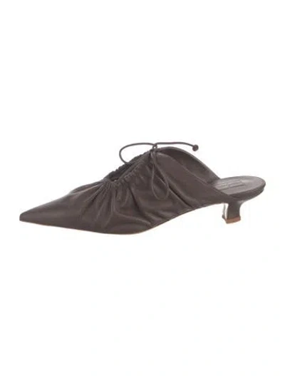Pre-owned By Malene Birger Leather Mules In Brown