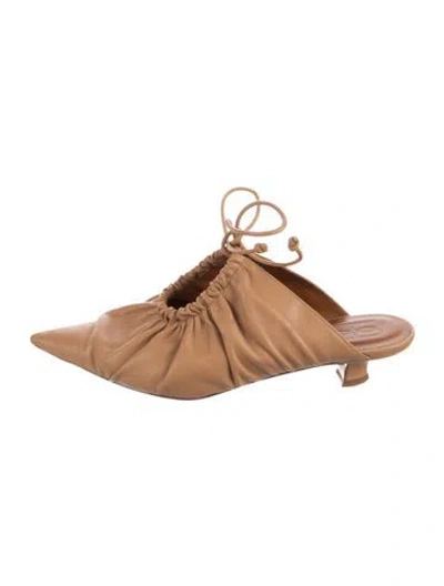 Pre-owned By Malene Birger Leather Mules In Neutral
