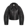 By Malene Birger Rowani Cropped Leather Jacket In Black