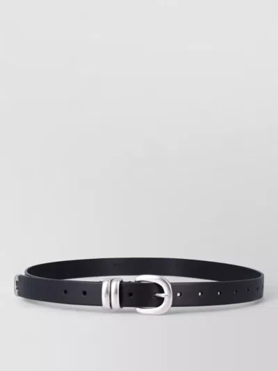 By Malene Birger Leather Slim Belt In Black