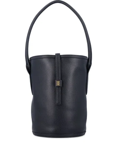 By Malene Birger Leather Top-handle Bucket Bag In Black