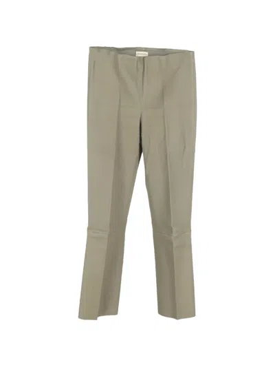 Pre-owned By Malene Birger Leather Trousers In Neutral