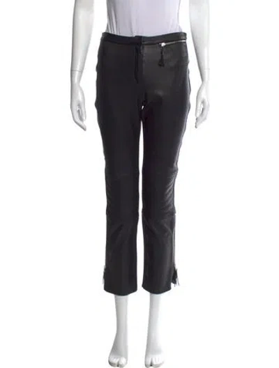 Pre-owned By Malene Birger Leather Wide Leg Pants In Black