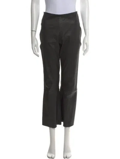 Pre-owned By Malene Birger Leather Wide Leg Pants In Black