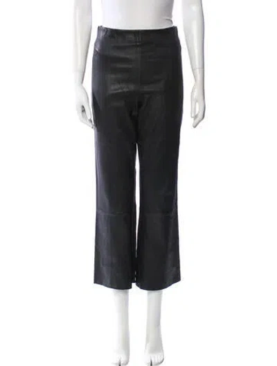 Pre-owned By Malene Birger Leather Wide Leg Pants In Blue