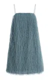 By Malene Birger Ledo Fringed Mini Dress In Blue