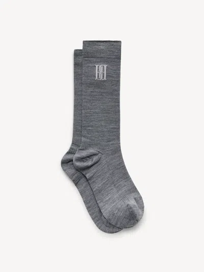 By Malene Birger Leiano Wool-blend Socks In Grey Melange