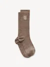 By Malene Birger Leiano Wool-blend Socks In Warm Brown
