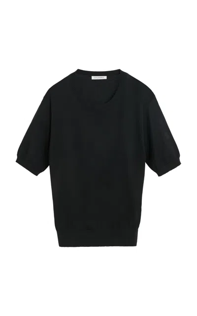 By Malene Birger Lelle Tencel-wool Knit Top In Black