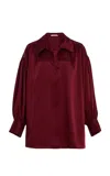 By Malene Birger Lenora Satin Top In Burgundy