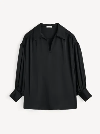 By Malene Birger Leonora Satin Blouse In Black