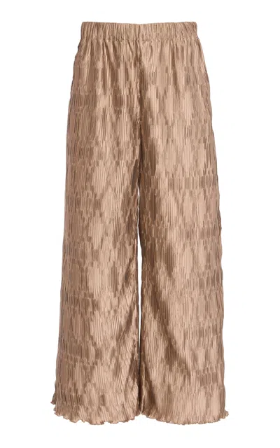 By Malene Birger Letita Plisse Pants In Bronze