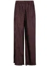 By Malene Birger Wide Leg Textured Fabric Trousers In Burgundy