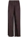 By Malene Birger Wide Leg Textured Fabric Trousers In Brown
