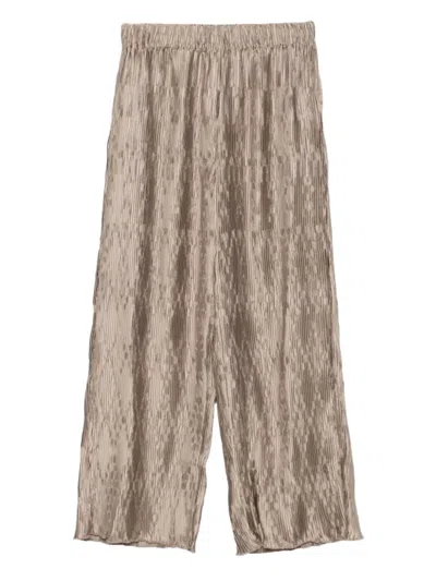 By Malene Birger Wide Leg Trousers Elastic Waistband In Brown