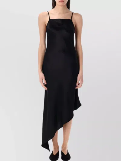 By Malene Birger Leviana Slip Dress Asymmetrical Hemline In Black