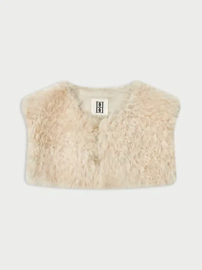 By Malene Birger Lila Shearling Cape In Soft White