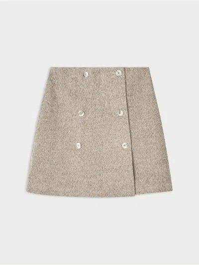 By Malene Birger Lima Double-breasted Wrap Mini Skirt In Neutral