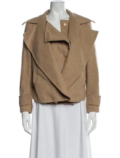 Pre-owned By Malene Birger Linen Biker Jacket In Neutral