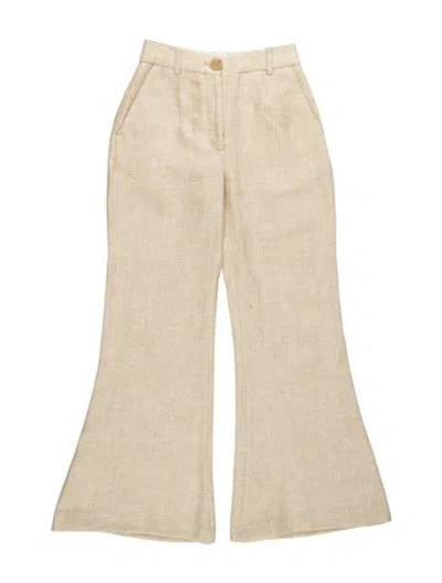 Pre-owned By Malene Birger Linen Flared Pants In Neutrals