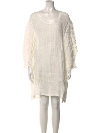 Pre-owned By Malene Birger Linen Mini Dress W/ Tags In Neutral