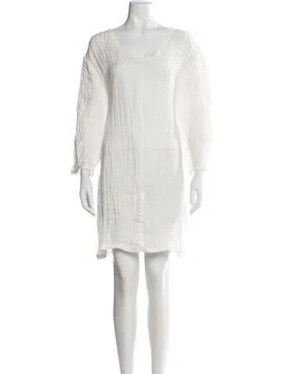 Pre-owned By Malene Birger Linen Mini Dress W/ Tags In White