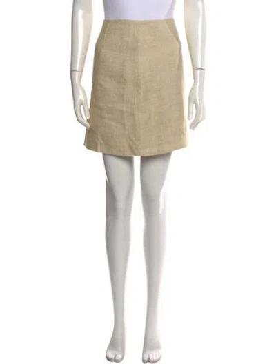 Pre-owned By Malene Birger Linen Mini Skirt In Neutrals
