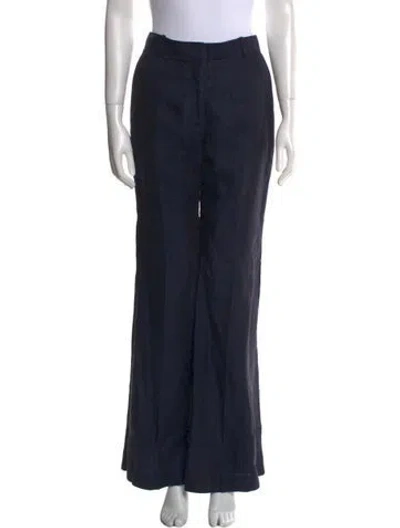 Pre-owned By Malene Birger Linen Wide Leg Pants W/ Tags In Blue