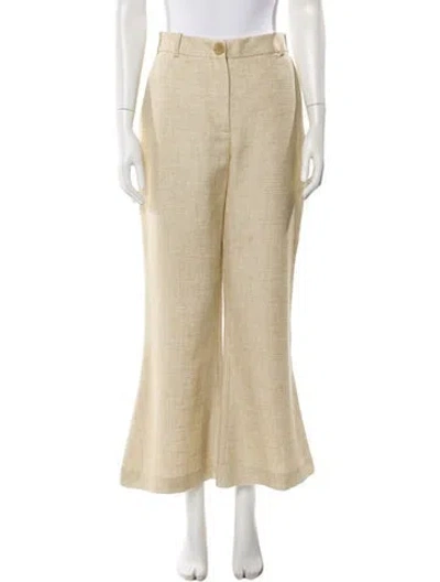 Pre-owned By Malene Birger Linen Wide Leg Pants W/ Tags In Neutral