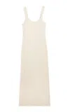 By Malene Birger Lio Ribbed-knit Cotton Maxi Dress In Nude
