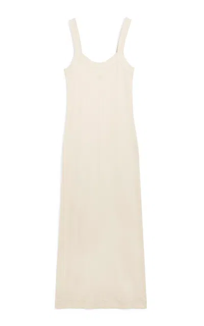 By Malene Birger Lio Ribbed-knit Cotton Maxi Dress In Nude