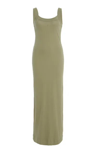 By Malene Birger Lio Tank Stretch-cotton Maxi Dress In Green
