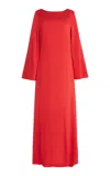 By Malene Birger Lisa Draped Jersey Maxi Dress In Red
