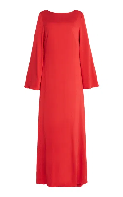 By Malene Birger Lisa Draped Jersey Maxi Dress In Red