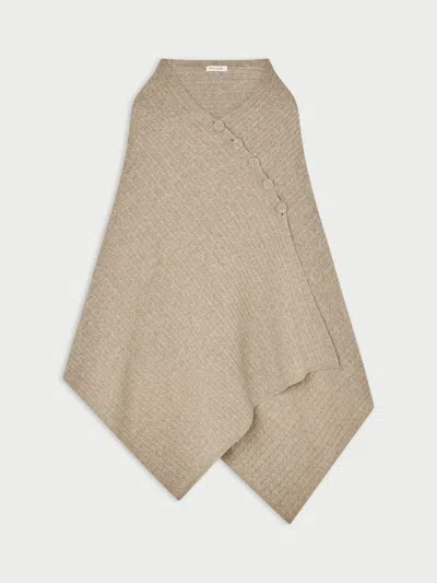 By Malene Birger Liza Wool Cape In Grey Brown Melange
