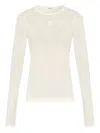 By Malene Birger Logo-embroidered Long-sleeve Top In White