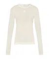 By Malene Birger Logo-embroidered Long-sleeve Top In Neutral