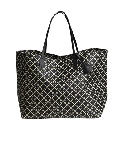 By Malene Birger Abi Monogram-pattern Tote Bag In Black