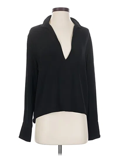 Pre-owned By Malene Birger Long Sleeve Blouse In Black
