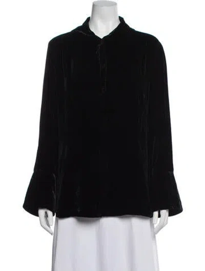 Pre-owned By Malene Birger Long Sleeve Blouse In Black