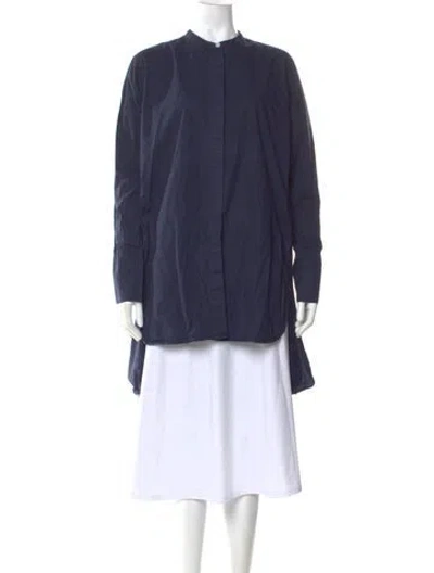 Pre-owned By Malene Birger Long Sleeve Blouse In Blue